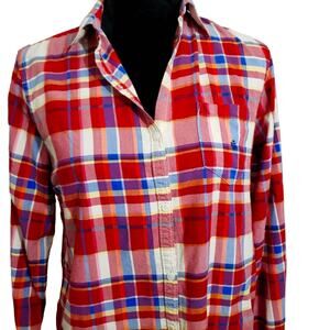 Vintage Women's Shirt cowgirl country RALPH LAUREN Plaid Silk Shirt Medium